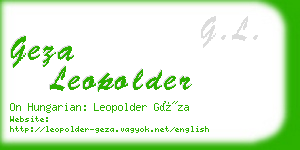 geza leopolder business card